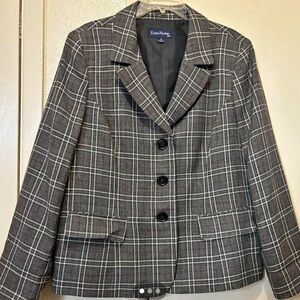 Evan Picone Gray Plaid Blazer